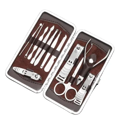 Stainless Steel Nail Clippers, Scissors, Nail Trimming Tools, 12pcs Nail Tool Set