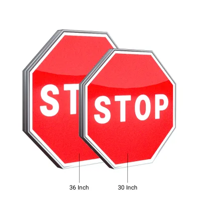 Octagonal Reflective School Bus Traffic Stop Sign Caution Warning Safety Road Sign Active Light-Emitting Design