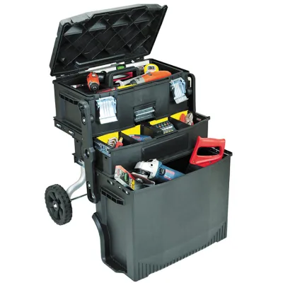 Mechanic Tool Box on Wheels Chest Workshop Organizer Trolley Storage Heavy Duty Material 21.5" Rolling Tool Case