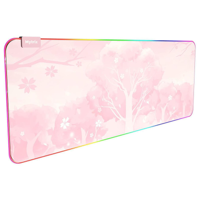 RGB Gaming Mouse Pad, LED  Computer Keyboard Mouse Mat Cherry Pink