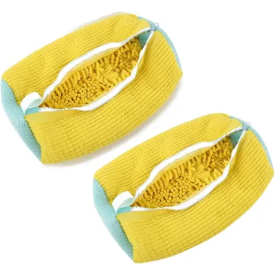 Custom Size Logo Zipper Three-Layer Storage Bags Laundry Shoe Bag Washing Machine Shoes Protector Fluffy Fibers Polyester