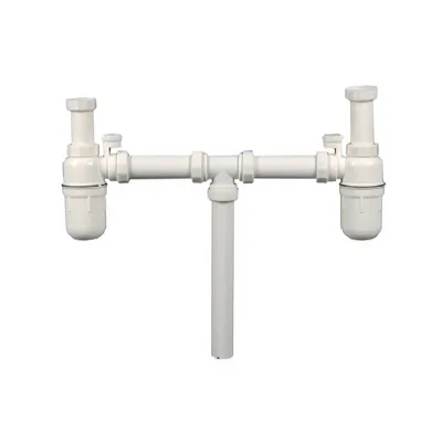 Factory Wholesale Wash-Basin-Drain-Pipe With Connection for Double Bowl Sinks