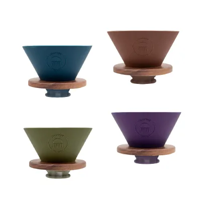 Conical Food Grade Silicone 4 Cups Coffee Dripper Set with Tyvek Storage Pouch