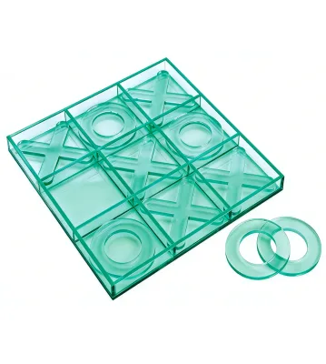 Customized Transparent Acrylic XO Chess Mint Green Well Chess Game Set Living Room Office Desktop Leisure Game Ornament