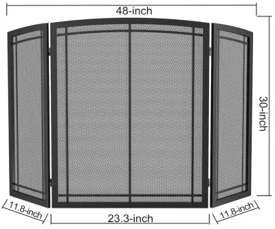 2026 Portable Modern European Style 3-Panel Indoor Tiffany Fireplace Screen Newest Design with Iron Material