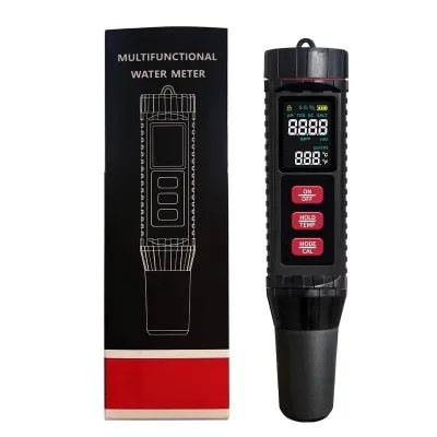 7-in-1 Digital Water Quality Tester | pH TDS EC Salinity S.G ORP Temp Monitor, Portable Waterproof Pen Type pH Meter