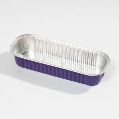 Colorful Aluminum Foil Mini Loaf Pan with Plastic or Foil Lid Baking Container with Plastic Spoon for Cupcake Food Packaging