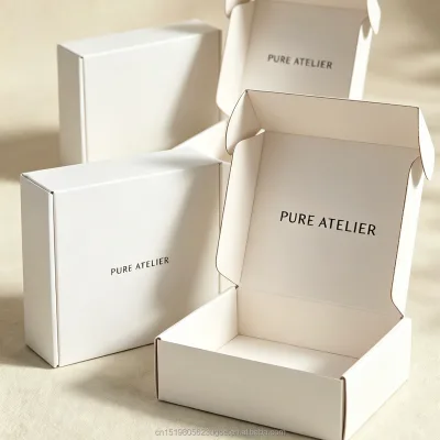 White Matte Rigid Mailer Box CMYK Interior Printing Custom Logo Double Sided Print Postal Carton for Dress Shoe Boutique