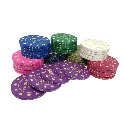 Hot Sale Pureplay Casino Ceramic Poker Chips 10g 39mm UV Printed Chips Custom logo Desgin with Value for Gambling Games Playing