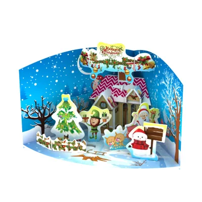 Educational Toys 3D Puzzle Game Paper Merry Christmas Puzzle for Kids