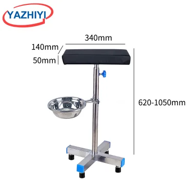 YAZHIYI Height Adjustable Stainless Steel Surgical Arm Rest Stand Detachable Wash Basin Fixed Anti-slip Base 100kg Load Capacity