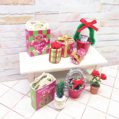 Miniature 1:12 Christmas Gift DIY Furniture for Dollhouse Decoration