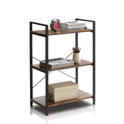 Modern Simple Retro Brown Bookshelf Kitchen Bedroom Bookcase Bookshelf Floor-to-ceiling Shelving Balcony Flower Rack