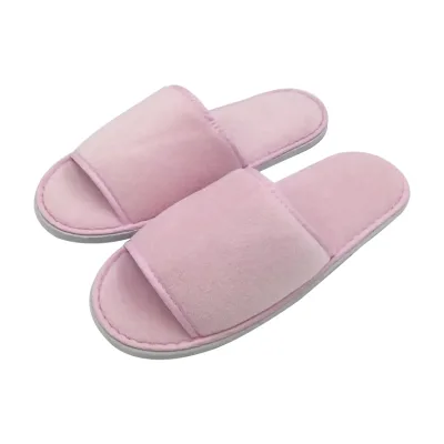 Velvet Open Toe Spa Slippers Women Men Luxury Soft Hotel Home Guest Indoor Travel Disposable Slippers