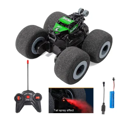 KK New Sponge Wheel Remote Control Rock Climber Car With Light and Mist Spray,Rc Stunt Car Off Road Climbing Truck Vehicle Toys