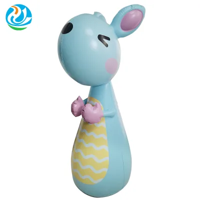 Source Custom PVC Inflatable Kangaroo Tumbler Toy Cartoon Vent Sports Punching Column Animal Tumbler