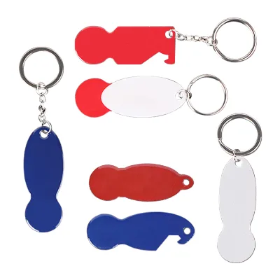 Custom Metal Keychain Epoxy Supermarket Shopping Cart Chip Trolley Token Coin Keychain