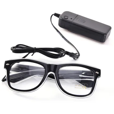 New Whole Creative El Wire Led Flashing Heart Shape Plastic Glasses Light up Toys Party Rave Concert Supplies Glowing Glasses