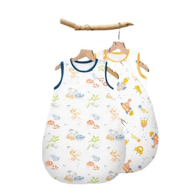 Biduole Baby Vest Sleeping Bag Spring Summer Pure Cotton Summer Thin Sleeveless Toddler Anti-kick Sleeping Bag