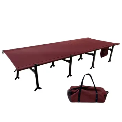 OEM Foldable Single Outdoor Cot Bed Lightweight Camping Sleeping Bed Custom Shade with Storage Bag