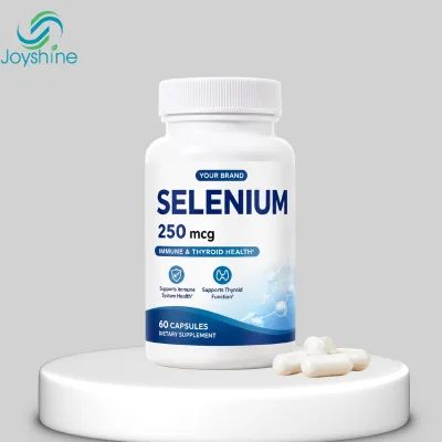 Private Label Selenium Capsules 250mcg Essential Trace Mineral Support Immune and Thyroid Function 60 OEM Dietary Supplement