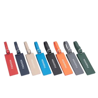 High Quality Fashionable PU Leather Luggage Tags & Suitcase Tags Portable Travel Business Gifts with Custom Logo Option