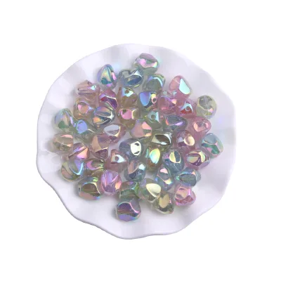 17mm 100pcs New Fashion Chunky Colorful Mix Color Acrylic Shapes Glitter AB Beads