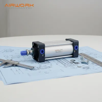 SC Series Custom Pneumatic Cylinder With Magnetic 100mm Diameter 200mm Bore Sensor Pneumatic Cylinder for Industrial Automation