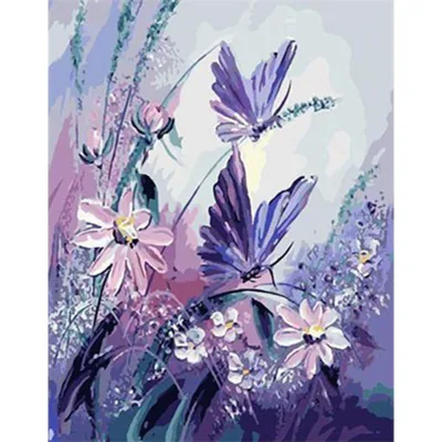 CHENISTORY DZ1106 Paint by Number for Wholesale Crystal Butterfly Drawing on Canvas by Hand No Frame