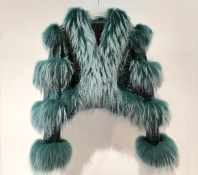 Modern Custom Warm Winter Overcoat Motorcycle Style Women Ladies Fox Fur Leather Jackets Bomber Leather