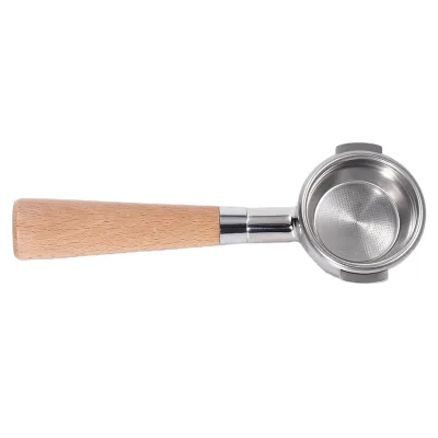 51mm 54mm 58mm Double Spout and 2 Cup Basket Fit for E61 Grouphead Wood Handle Espresso Coffee Portafilter
