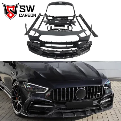 Carbon Fiber & FRP Body Kit for Mercedes-Benz AMG GT C190/R190 4-Door 2015-2021 Front Splitter Side Skirts Rear Diffuser Spoiler