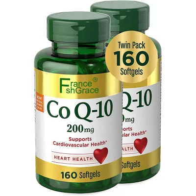 Q10 CoQ-10 Dietary Supplement Supports Cardiovascular and Heart Health 200mg for Heart Health Support