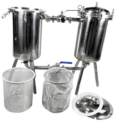 Stainless Steel Double-barrel Filter,duplex Filter for Soybean Milk/beverage/wine