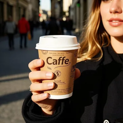 Disposable Paper Cups Hot Sale Disposable PLA Paper Cup for Milk Tea Double Wall