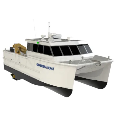 Grandsea 12m Aluminum Welded Inboard Engine Catamaran Work Boat Battery Powered Remote Control for Sale