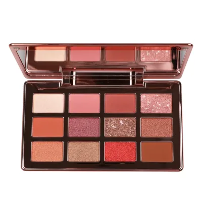 High Pigment Eyeshadow Palette 12 Colors Gold Rose Gold Eyeshadow Palette for Private Label Eyeshadow Palette
