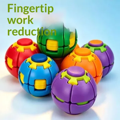 Press-and-Spin Plastic Decompression Ball-Educational Stress-Relief Fingertip Spinner for Office & On-the-Go Great Gift for Guys
