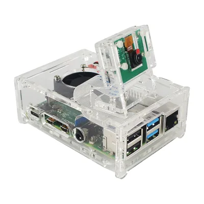 Raspberry Pi 4B Acrylic Case Transparent Box Shell with Camera Holder Bracket for Raspberry Pi 4 Model B Camera