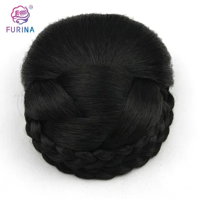Furina  Synthetic Wigs 2023  Chinese Plastic Magic Hair Bun Holder Blonde Synthetic Hair Bun for White Girl