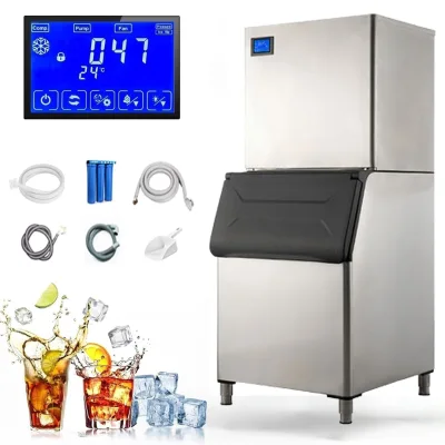 Professional Commercial Ice Machine 300lbs 1200lbs Fully Automatic Large Storage Ice Bath Sauna Combo Core Compressor Component
