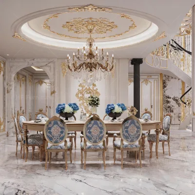French Royal Palace Style Living Room Furniture Set Bespoke Luxury Interior Design Service Mansion Decoration Masterpiece