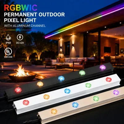 Gemstone Permanent Outdoor Lighting 30mm RGBW UCS2904 IP68 Pixel Light For Architectural Facade And Building Outline Projects