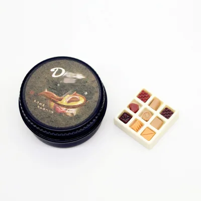 1:12Dollhouse Mini Miniature Cream Chocolate Black Box Gift Set in Iron Box Food Toys