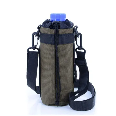 Acewell Lightweight Insulated Canvas Water Bottle Sleeve Holder Outdoor Hiking Travel Shoulder Carrier Bag
