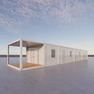 Modern Luxury Prefab Flat Pack Container Houses School Kitchen Features 1-4 Bedrooms Portable Prefabricated Homes Steel Sandwich