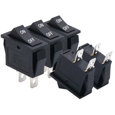 Snap in Switch 2-pin Buckle Joystick Boat Switch Black AC 250V 1 125V 20A