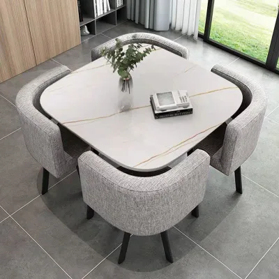 Simple Reception Home Furniture Negotiation Dinning Table and Chair Set Kitchen Table for Luxury Store Reception Dining Room