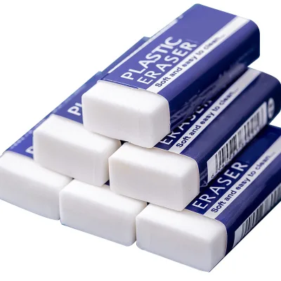 High Quality Rectangular White Rubber Eraser Soft Small 2B/HB Pencil Erasers School Stationery for Kids&Students Office Style