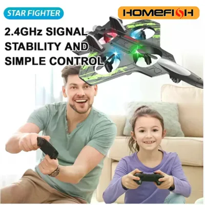 2.4G Remote Control Fighter Electric Foam Glider Stunt Tumbling UAV Hovering Helicopter with LED Lights Aircraft Model